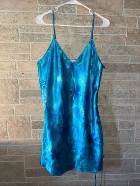 Secret Treasures Teal Floral Satin Slip